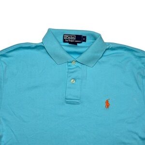 Polo Ralph Lauren Polo Shirt Men's Small Blue Orange Pony Y2K